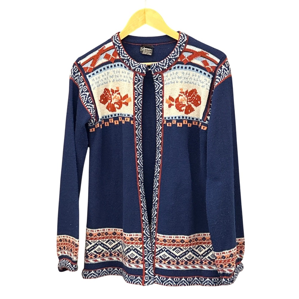 Vintage Bronson of California Cardigan Sweater Nordic Fair Isle Cottagecore Folk